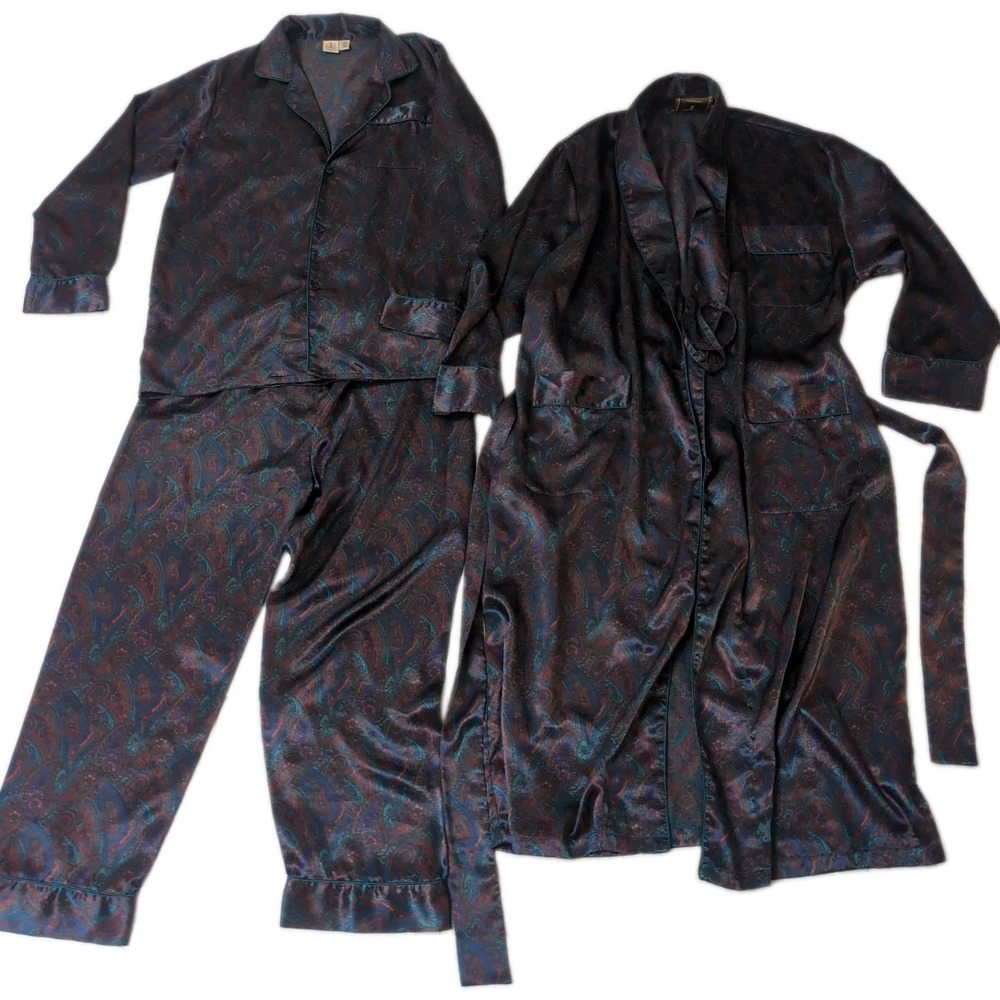 3- Piece Vintage One London Victoria's Secret Men's Paisley Pajama Set Small/Med